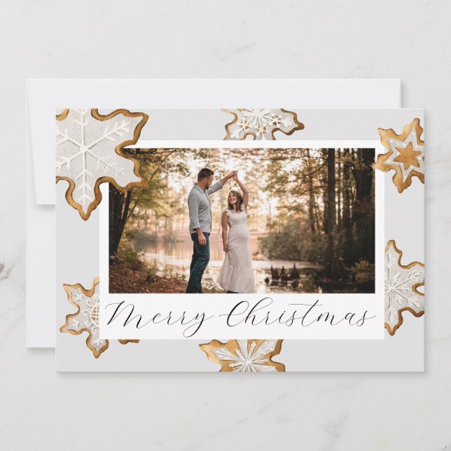 Tarjeta de Navidades de cookie de Snowflake (Anverso)