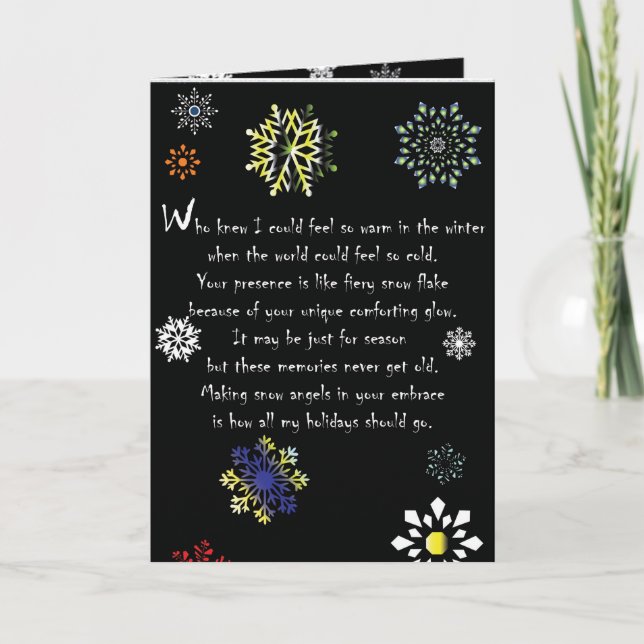 Tarjeta de Navidades de copo de nieve (Anverso)