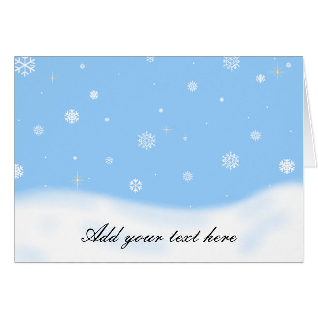 Tarjeta de Navidades de copo de nieve (Anverso (Horizontal))