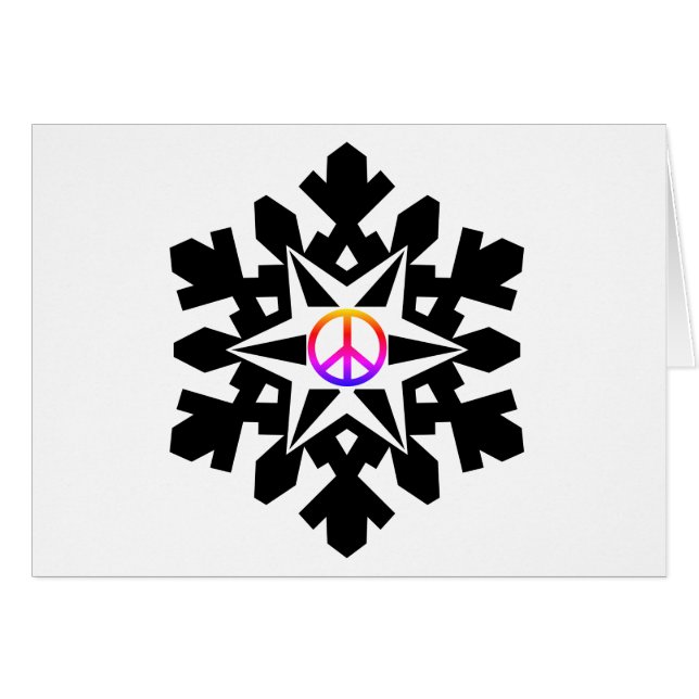 Tarjeta de Navidades de copos de nieve símbolo de  (Anverso (Horizontal))