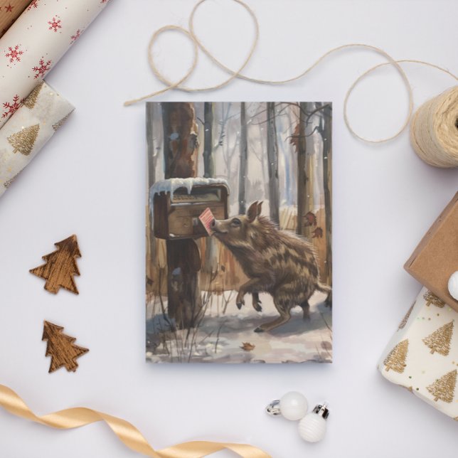 Tarjeta de navidades de correo de cerdo salvaje (Subido por el creador)
