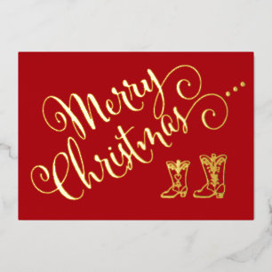 Tarjeta de Navidades de Cowboy Boots de Relieve me