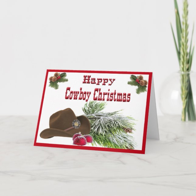 Tarjeta de Navidades de Cowboy de Occidente (Anverso)