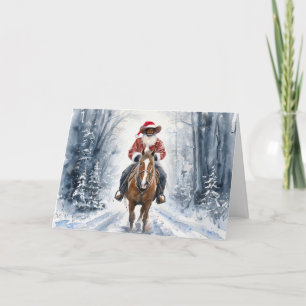 Tarjeta de Navidades de cowboy negros afroamerican