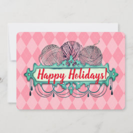 Tarjeta de Navidades de crochet de punto de hilado