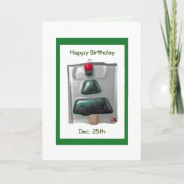 Tarjeta de Navidades de cumpleaños con ornamento d