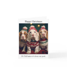 Tarjeta de Navidades de Cute Clumber Spaniels