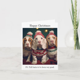Tarjeta de Navidades de Cute Clumber Spaniels