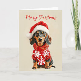 Tarjeta de Navidades de Dachshund
