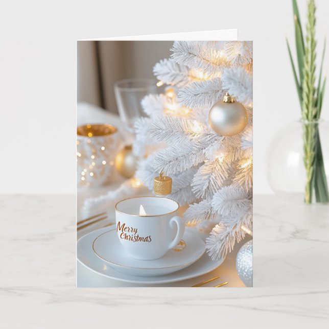 Tarjeta de Navidades de decoración elegante (Anverso)