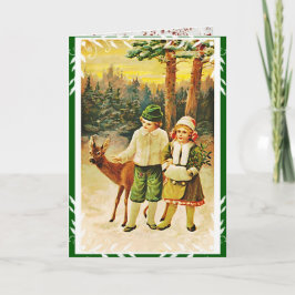 Tarjeta de Navidades de Deer Woodland Alemán
