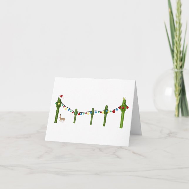 Tarjeta de Navidades de Desert Cactus (Anverso)