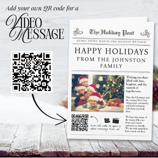 Tarjeta de Navidades de diarios de código QR