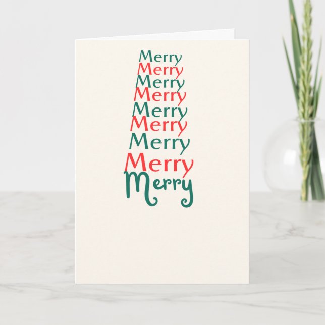 Tarjeta de Navidades de diseño de merry navideño (Anverso)