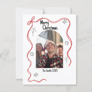 Tarjeta de Navidades de Doodle con foto caprichosa