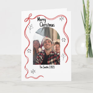 Tarjeta de Navidades de Doodle con foto caprichosa