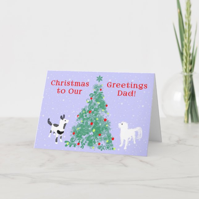 Tarjeta de navidades de dos perros Mascotas (Anverso)