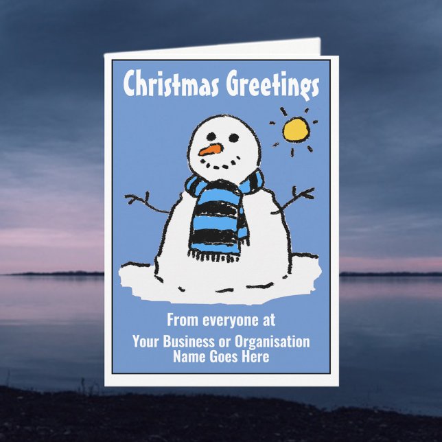 Tarjeta de Navidades de empresa Snowman divertida  (Subido por el creador)