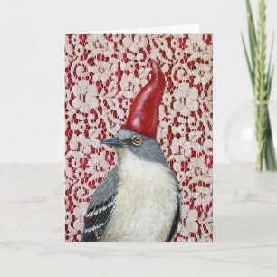 Tarjeta de Navidades de encaje Mockingbird gnome
