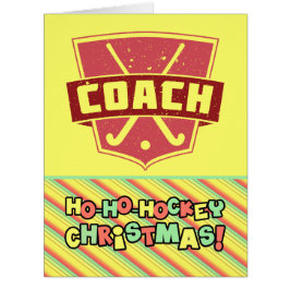 Tarjeta de Navidades de entrenador de hockey sobre