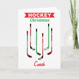 Tarjeta de Navidades de entrenadores de hockey