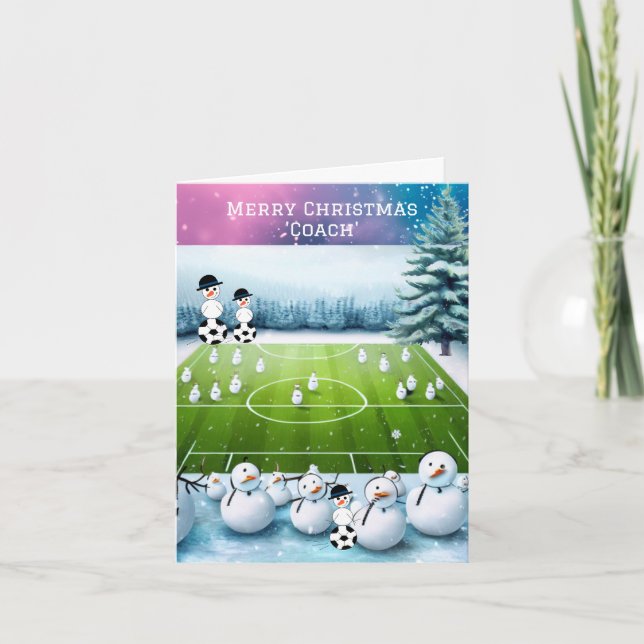 Tarjeta de Navidades de entrenadores de snowmen en (Anverso)
