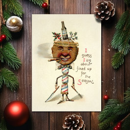 Tarjeta de Navidades de época victoriana extraña