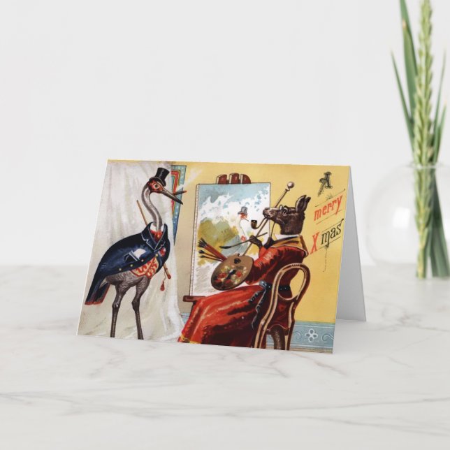 Tarjeta de Navidades de época victoriana extraña (Anverso)