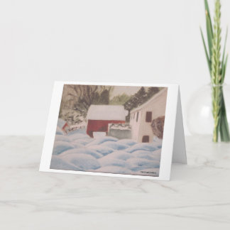 Tarjeta de Navidades de escena de granja