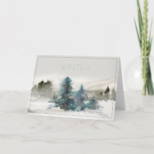 Tarjeta de Navidades de escenas de invierno acuare