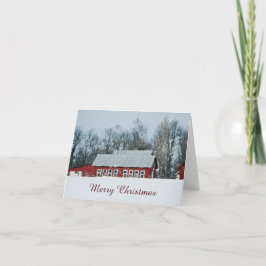 Tarjeta de Navidades de escenas de invierno Red Ba