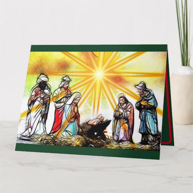 Tarjeta de Navidades de escenas de natividad perso (Anverso)