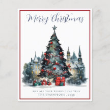 Tarjeta de Navidades de escenas de Navidades tradi