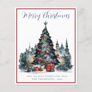 Tarjeta de Navidades de escenas de Navidades tradi