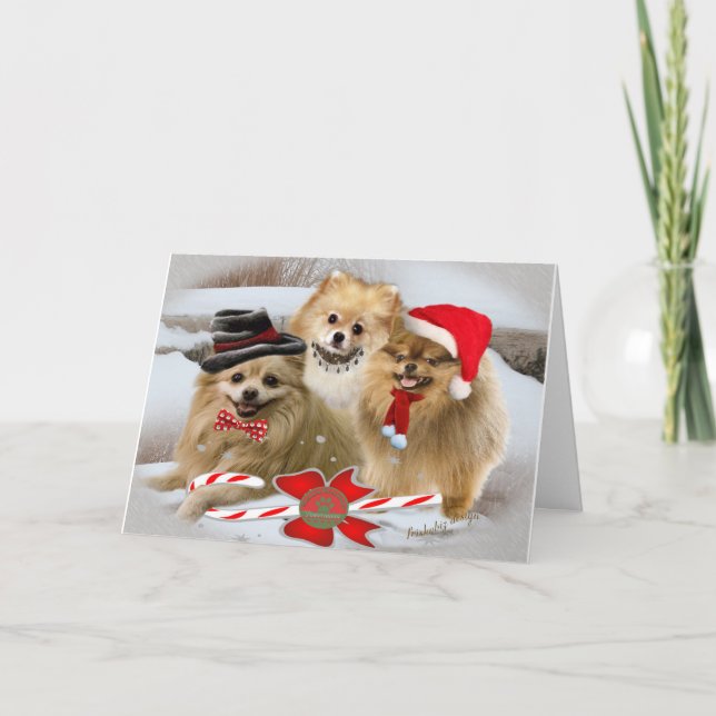 Tarjeta de Navidades de escenas de nieve de Pomera (Anverso)