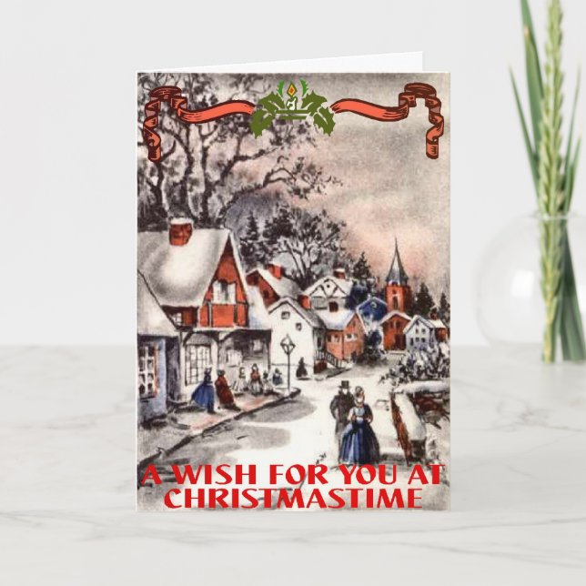 Tarjeta de Navidades de estilo antiguo (Anverso)