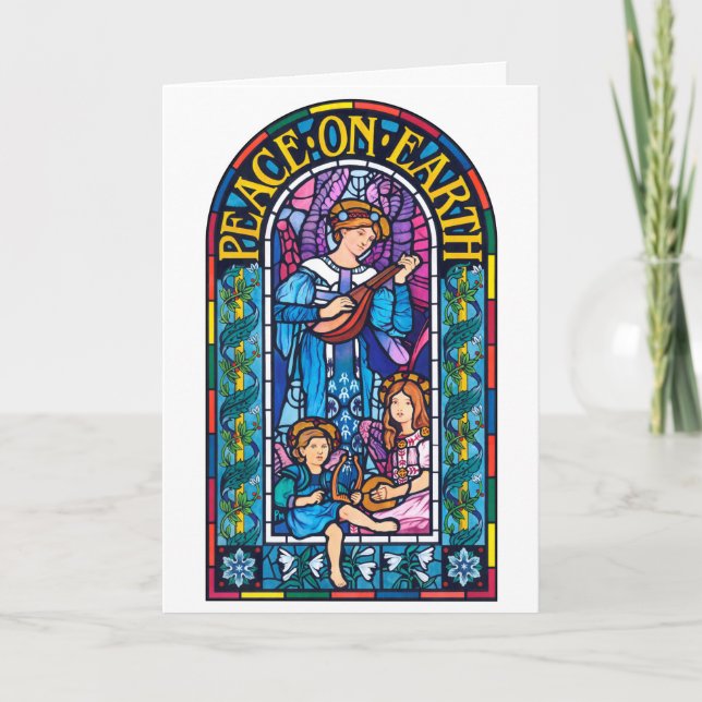 Tarjeta de Navidades de estilo pre-Raphaelite de l (Anverso)