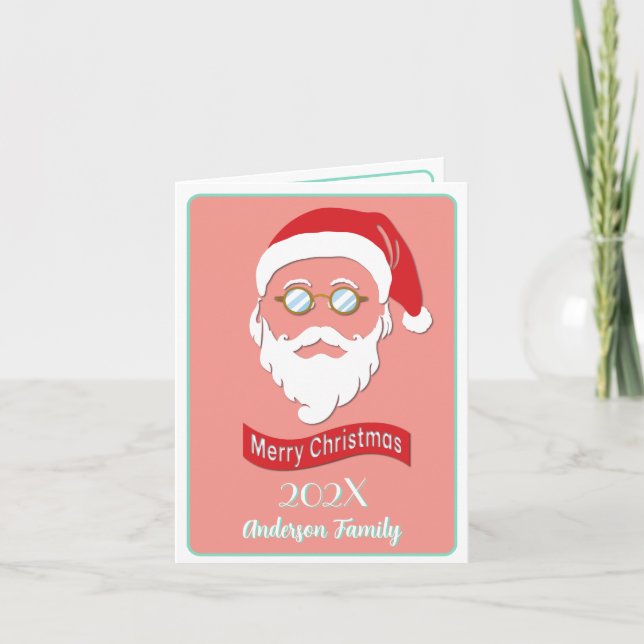 Tarjeta de Navidades de estilo Santa Hipster (Anverso)