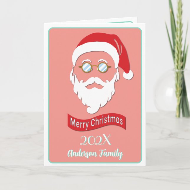 Tarjeta de Navidades de estilo Santa Hipster (Anverso)