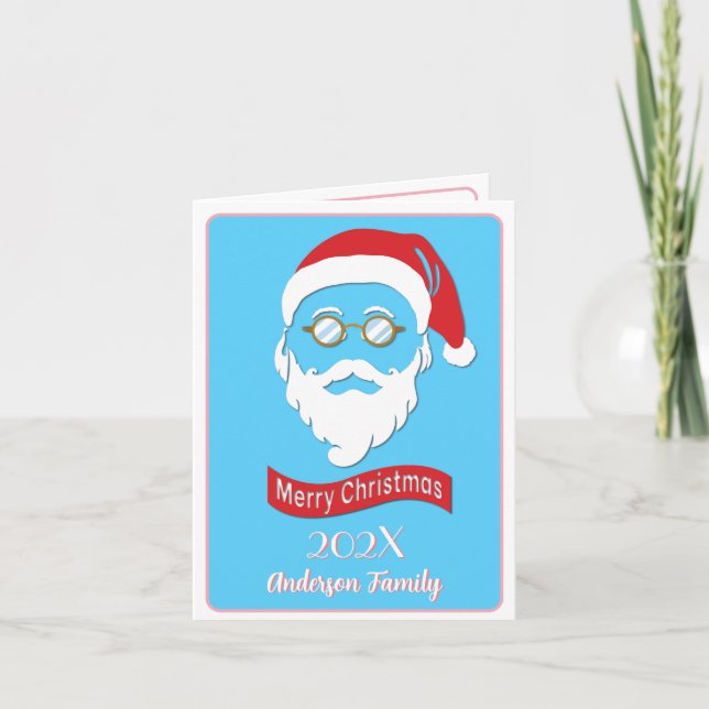 Tarjeta de Navidades de estilo Santa Hipster (Anverso)