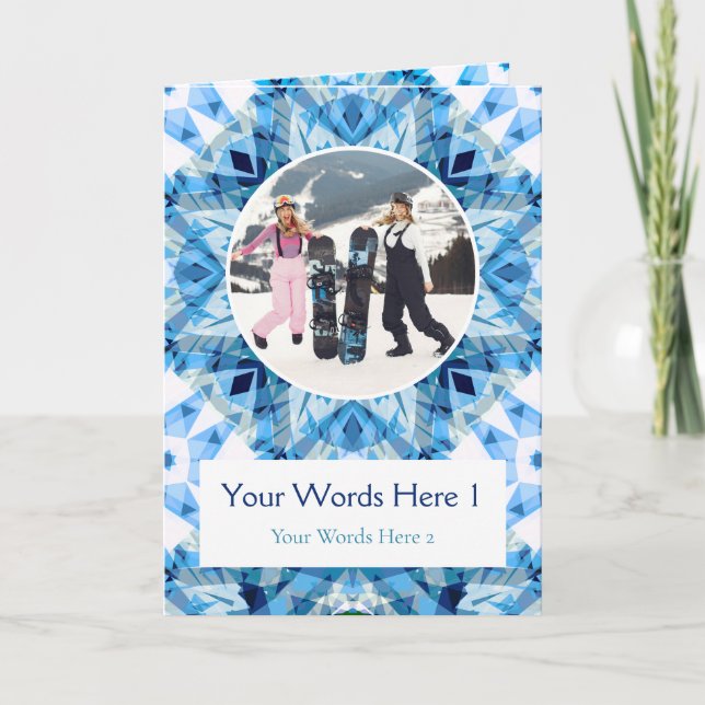 Tarjeta de Navidades de Estrella Azul de saludo fo (Anverso)