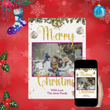 Tarjeta de Navidades de familia cuta