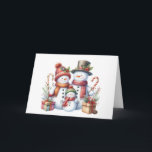 Tarjeta de Navidades de familia Snowman<br><div class="desc">Tarjeta de Navidades de familia Snowman</div>