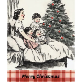 Tarjeta de Navidades de familia Vintage