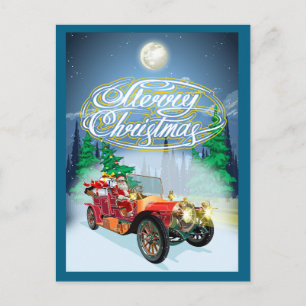 Tarjeta de Navidades de felicitación con coche vin