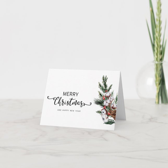 Tarjeta de Navidades de Feliz Navidad y Fotos (Anverso)