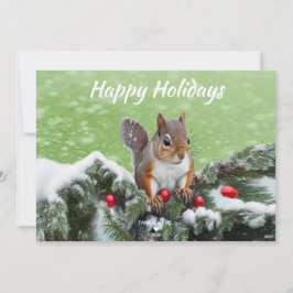 Tarjeta de Navidades de feriado de ardilla
