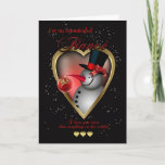 Tarjeta de Navidades de finanzas - Snowman In Hear<br><div class="desc">Tarjeta de Navidades de finanzas - Snowman In Heart</div>