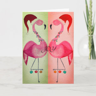 Tarjeta de Navidades de Flamingo Joyous: tarjeta b