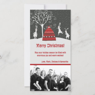 Tarjeta de Navidades de FOTO de conejo conejo cone
